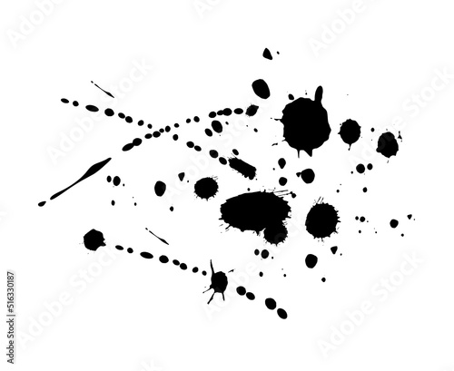 Abstract black watercolor ink blobs - 3