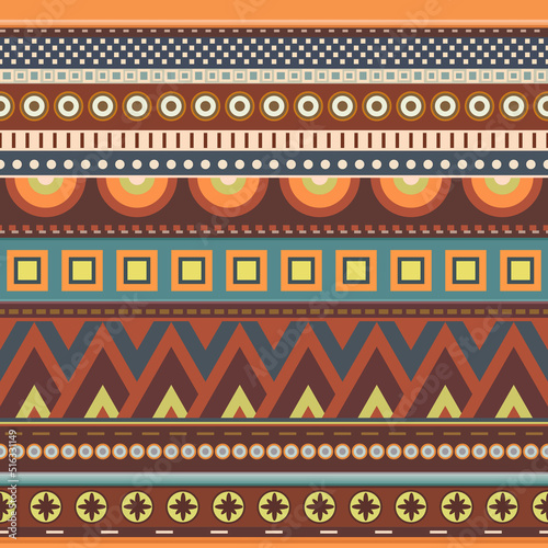 Stripe ethnic pattern. Vector abstract and striped vertical lines pattern. Seamlessly repeating geometric shapes. Indian American ethnic pattern.