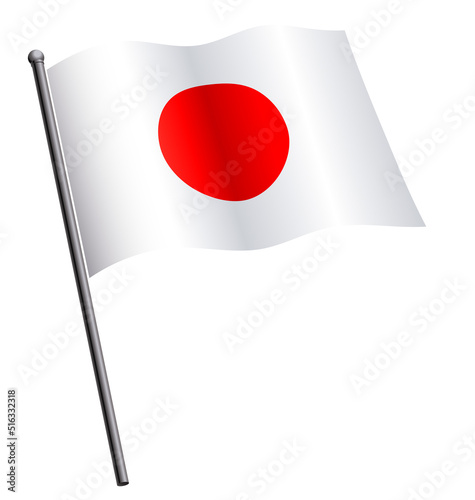 flag of japan waving on flagpole