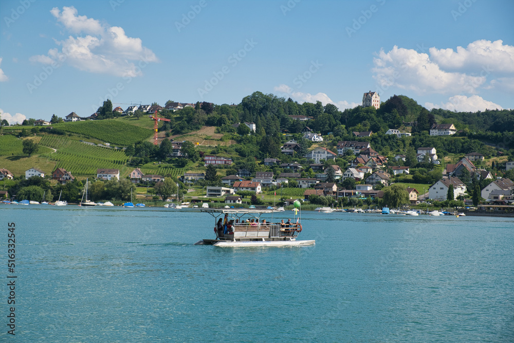Solarboot auf dem Bodensee vor Mannenbach