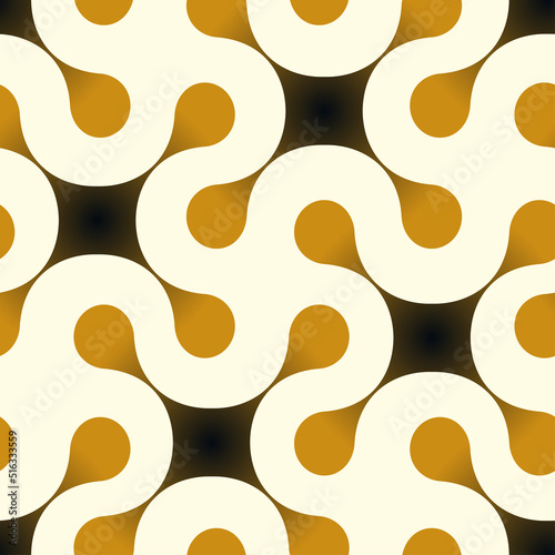 abstract organic snake seamless pattern gold ivory black