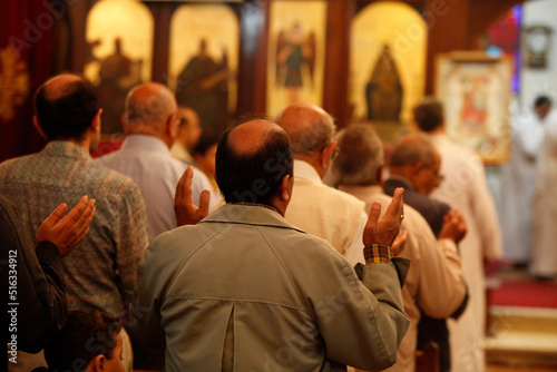 Celebration in Abbassiya coptic church, men's section photo