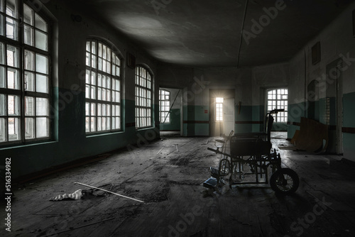 Dark creepy abandoned mental hospital. Orlovka Asylum for the insane in Voronezh Region. 
