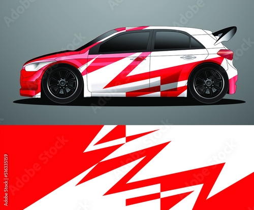 Rally car decal graphic wrap vector, abstract background