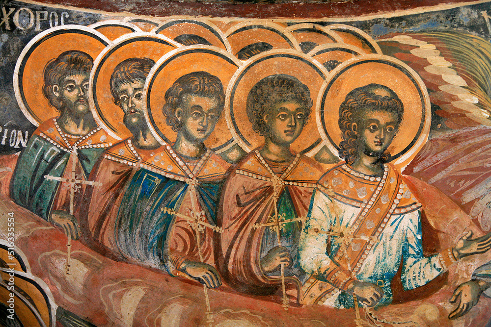 Fresco in Koutloumoussiou monastery on Mount Athos