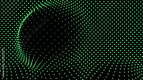 Dome-shaped protrusion part seine by stretching mesh for the illusion three-dimensional deformation of the surface. Screen media video trippy. Mesh LCD display. Scale size different hole space.