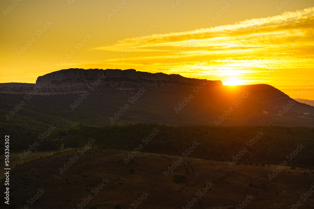 Sunrise over mountain, Burgos Spain