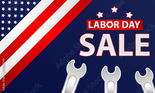 Labor day promotion. happy labor day. promotion advertising banner template decoration with american flag .american weekday wallpaper.discount voucher.vector illustration.