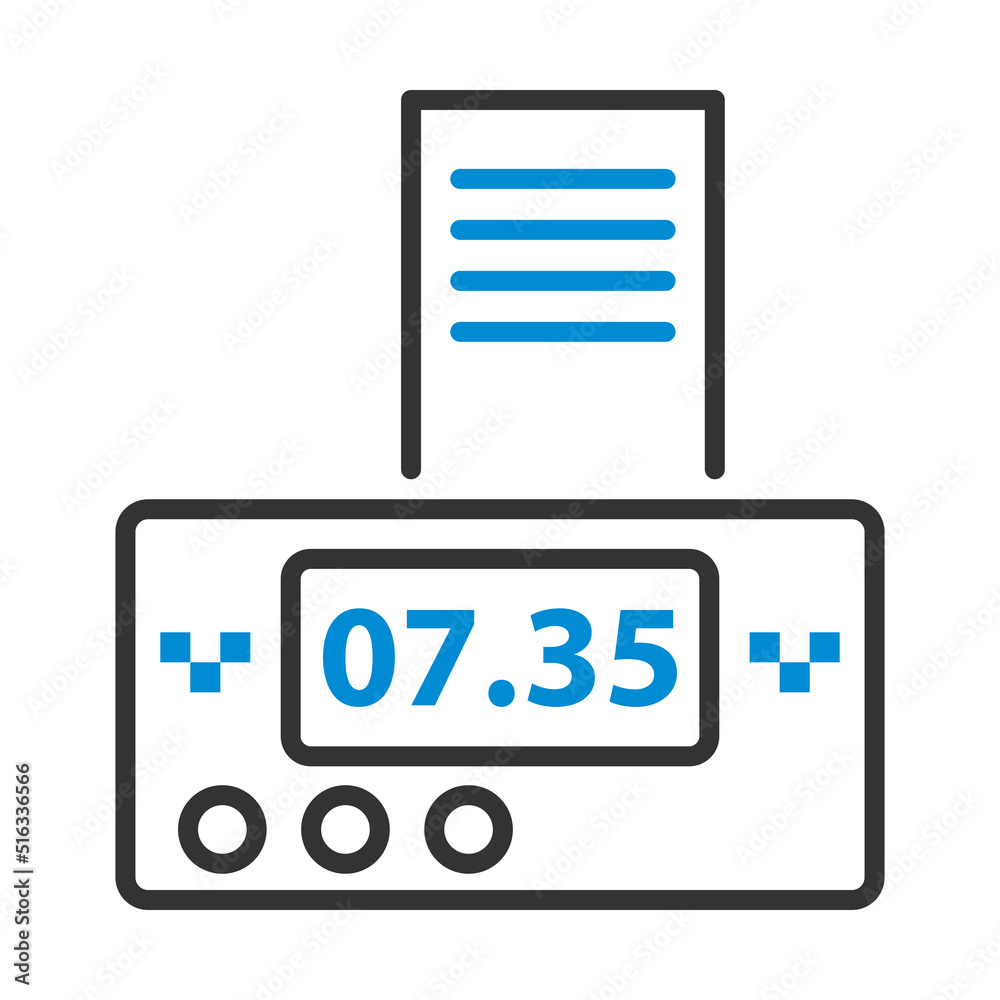 Taxi Meter With Receipt Icon Taxi Meter With Receipt Icon