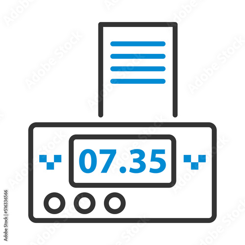 Taxi Meter With Receipt Icon