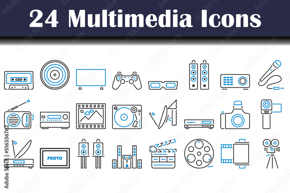 Multimedia Icon Set Multimedia Icon Set
