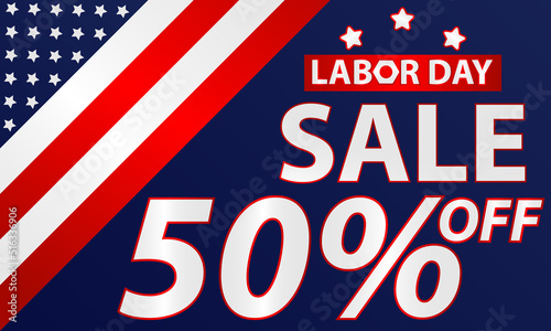Labor day promotion. happy labor day. promotion advertising banner template decoration with american flag .american weekday wallpaper.discount voucher.vector illustration.