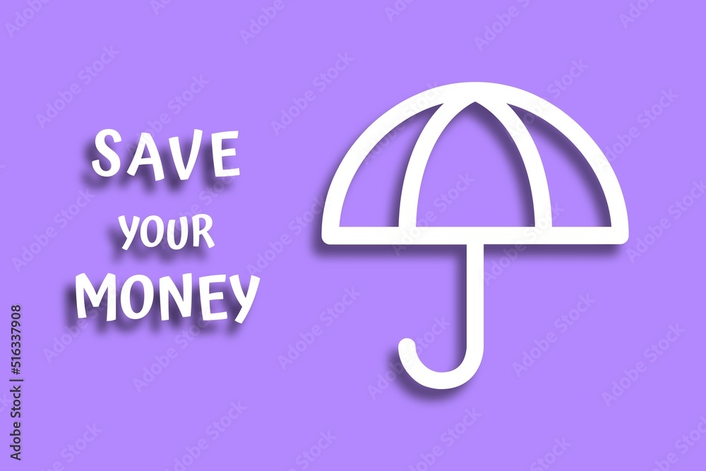 Simple unusual conceptual business poster with text Save your money. Paper cut out style. Simple unusual conceptual business poster with text Save your money. Paper cut out style.