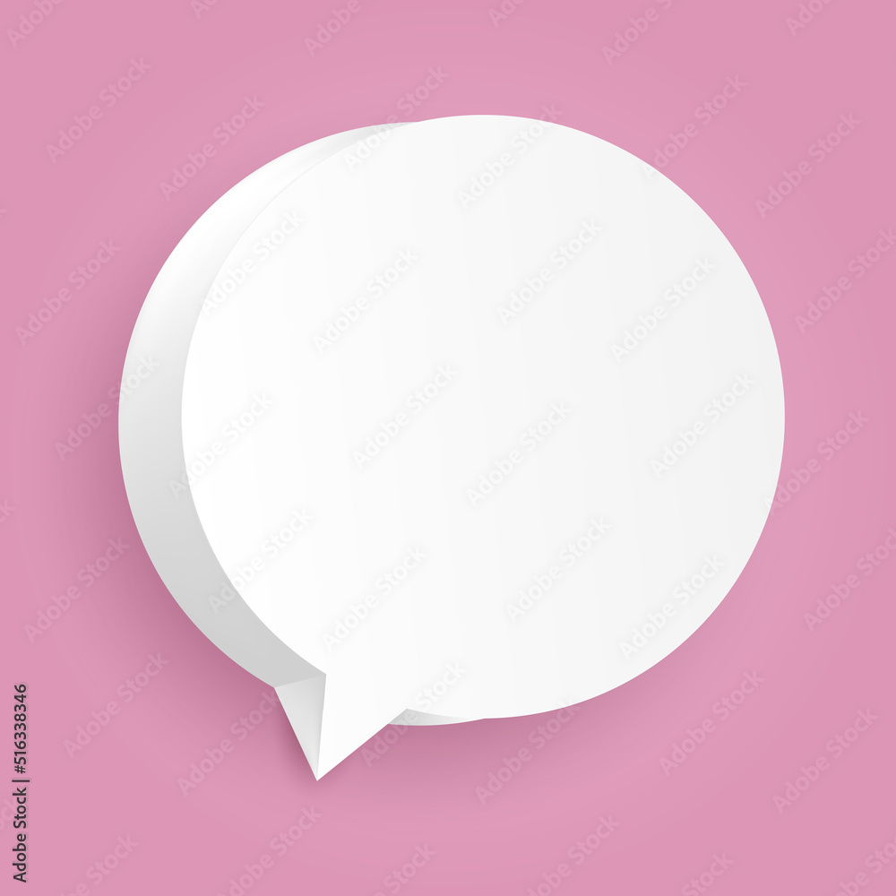 Vector empty paper speech bubble. Realistic 3D illustration. Template for your design. Vector empty paper speech bubble. Realistic 3D illustration. Template for your design.