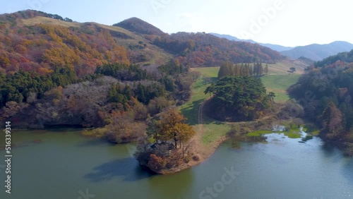 서산시의 용비지 저수지 가을풍경 photo