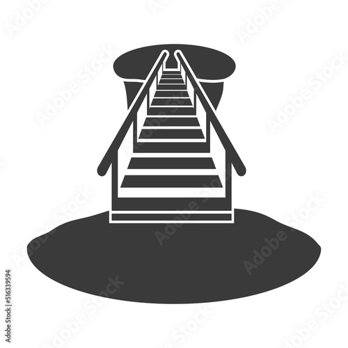 Wooden suspended bridge over the ravine icon isolated on white background.Vector illustration.