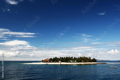 Aerial view of the Beachcomber resort on a small island off the coast of Viti Levu in Fiji photo