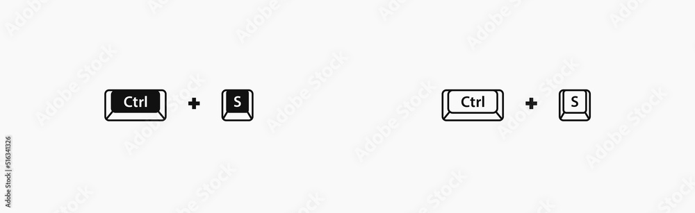 Save keyboard shortcut vector ilustration. Ctrl+S vector hotkeys Stock ...