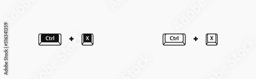 Quadro em tela Cut keyboard shortcut vector illustration. Ctrl+X hotkeys vector
