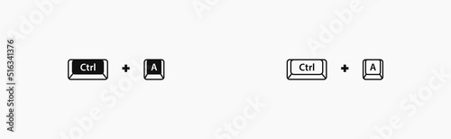 Select all items keyboard shortcut vector illustration. Crtl+A hotkeys vector
