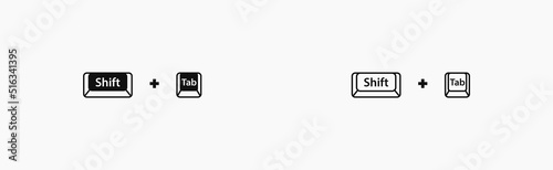 Shift+Tab keyboard shortcut vector illustration. Hotkeys vector