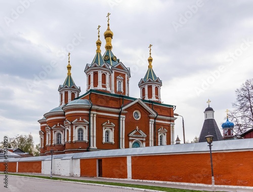 Exterior of the orthodox church of (Dormition) Brusensky Monastery, Kolomna city, Russia in autumn