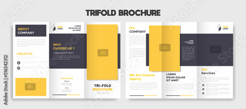 trifold brochure template design vector	 photo