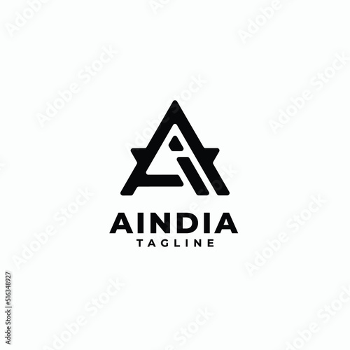 Triangle alphabet logo letters Initials monogram logo AI, A and I