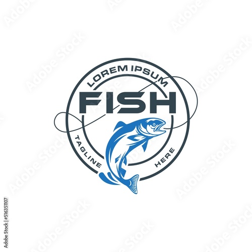 Fishing logo vector design templates