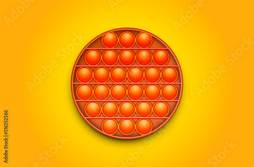 Rainbow Trendy Pop it fidget toy on a empty background. Vector..