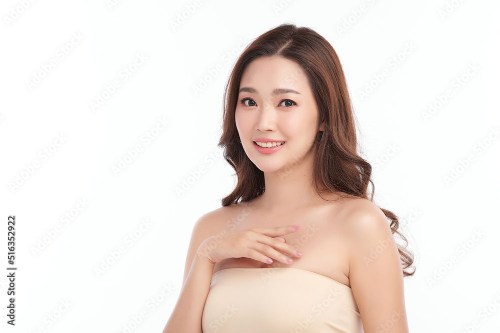 Beautiful young asian woman with clean fresh skin on white background, Face care, Facial treatment, Cosmetology, beauty and spa, Asian women portrait. Beautiful young asian woman with clean fresh skin on white background, Face care, Facial treatment, Cosmetology, beauty and spa, Asian women portrait.