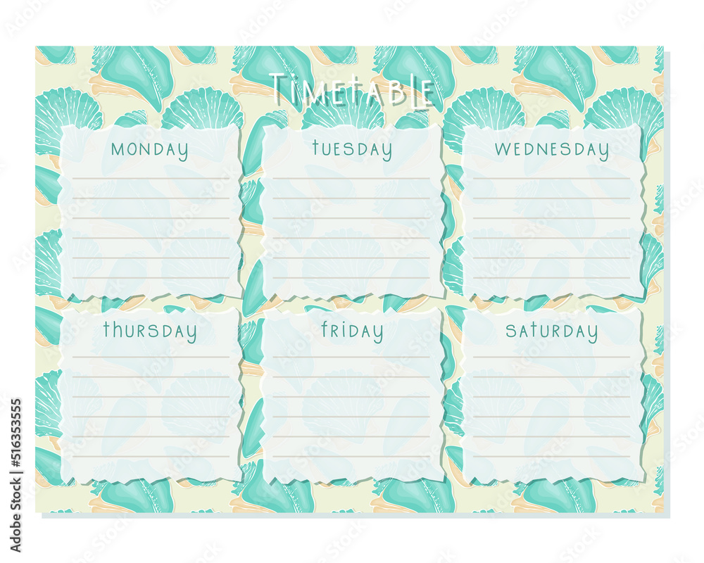 Timetable seashells Class Schedule Weekly Calendar Schedule timetable-seashells-class-schedule-weekly-calendar-schedule
