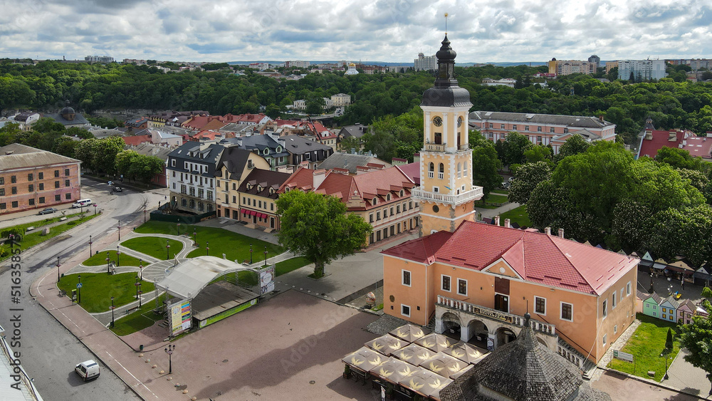 view from a height of the old town of Kamianets-Podilskyi 