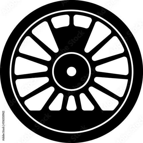 Steam locomotive, train wheel. Vector EPS-10