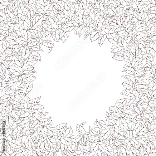 葉の背景素材　線画