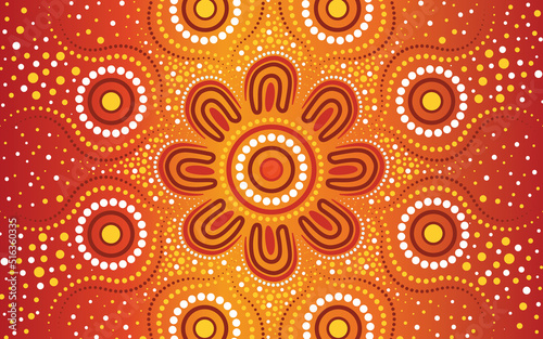 Aboriginal Australian Dot Design - Vector