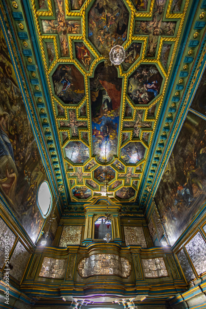 Inside paintings of The Roman Catholic Church of Our Lady of the Rocks.