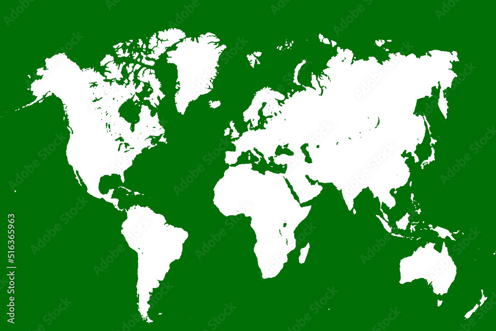 World Map with different Colours, Shadows and Shape in 3D optics