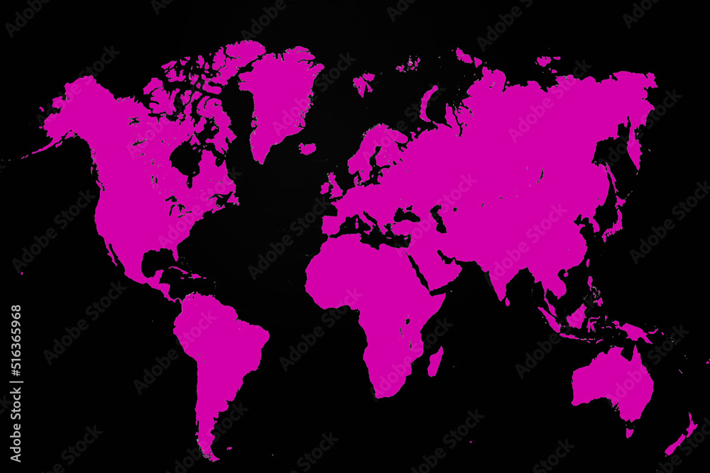 World Map with different Colours, Shadows and Shape in 3D optics World Map with different Colours, Shadows and Shape in 3D optics