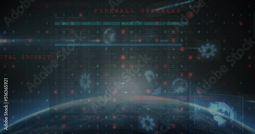 Wallpaper Mural Animation of rows of flickering dots and markers over planet earth Torontodigital.ca