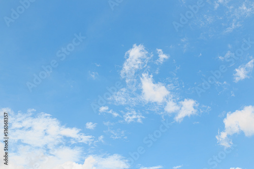 White clouds disperse on blue sky background  in a clear day