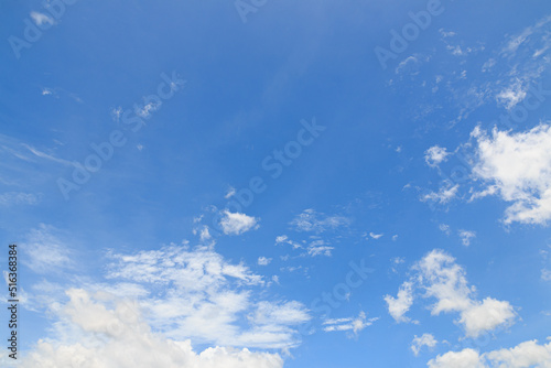 White clouds disperse on blue sky background  in a clear day