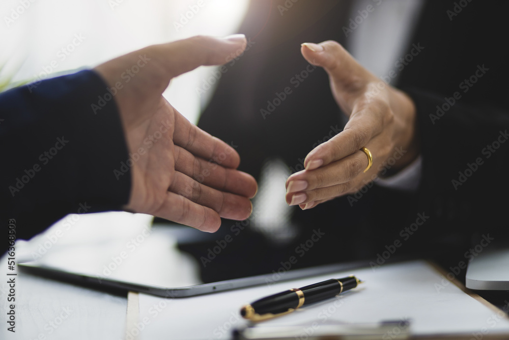 Handshake. Lawyer, legal services, advice, Justice concept.