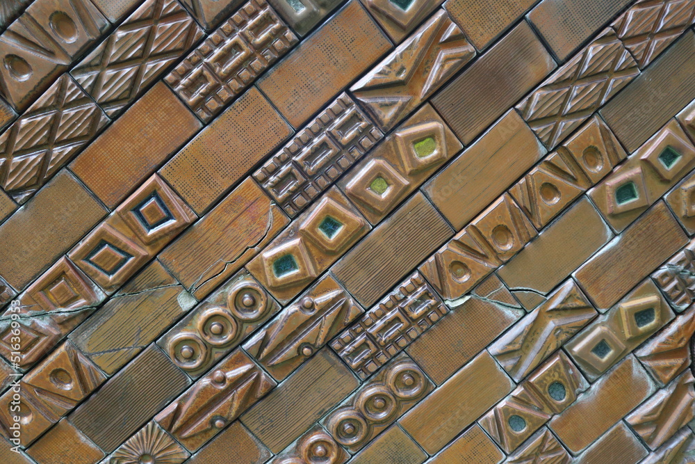 Naklejka premium the geometry tiles close-up design for modern lifestyle