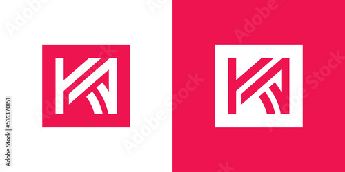 Alphabet KA or AK logo design,  creative monogram logo vector photo