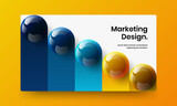 Minimalistic realistic balls presentation concept. Isolated landing page design vector illustration.