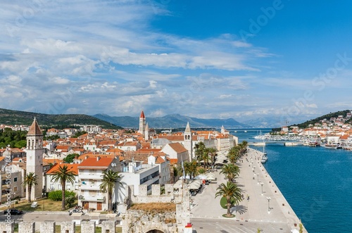 Beautiful view of seaside town of Trogir in Croatia on the coast of the Adriatic sea photo