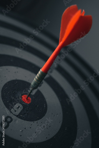 Bullseye is a target of business. Dart is an opportunity and Dartboard is the target and goal. So both of that represent a challenge in business marketing as concept.	
