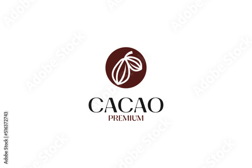 Flat cacao logo icon design vector template illustration idea