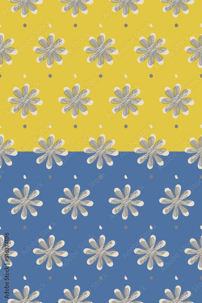 Chamomile floral seamless pattern. Embroidery motif, paint brush strokes, abstract daisy flowers.Geometrical grid backdrop. Transparent background. Vector Chamomile floral seamless pattern. Embroidery motif, paint brush strokes, abstract daisy flowers.Geometrical grid backdrop. Transparent background. Vector